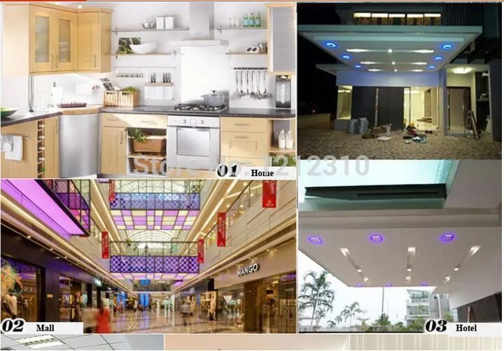 3 Model Round blue  white double color Led Panel Light 6w/9w/16w/24W AC85-265V Recessed LED Ceiling downlight downlights