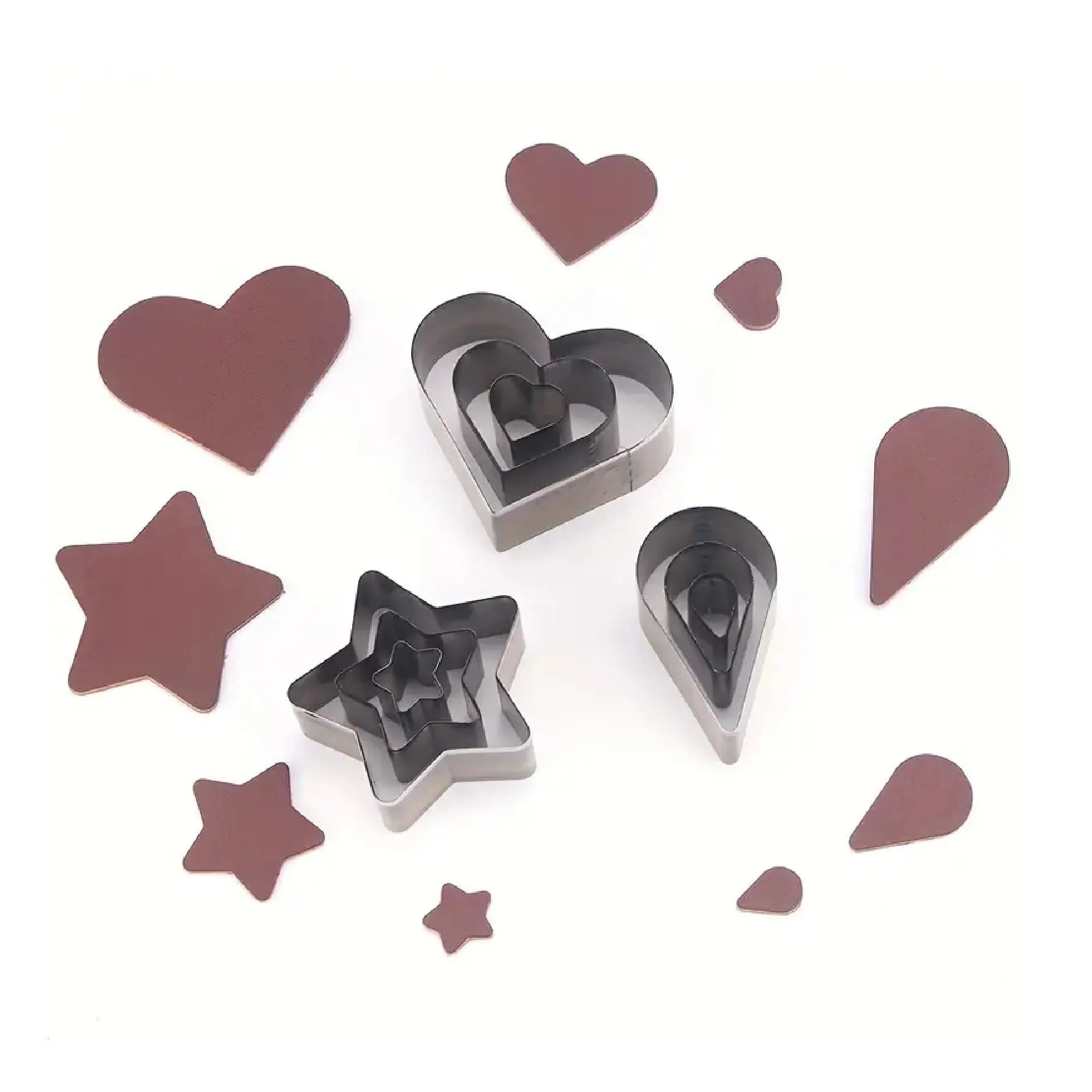 3pcs/set Of Manual Cutting Die DIY Leather Process Embossing And Punching Tool Set Heart Shaped Pendant Punching Die