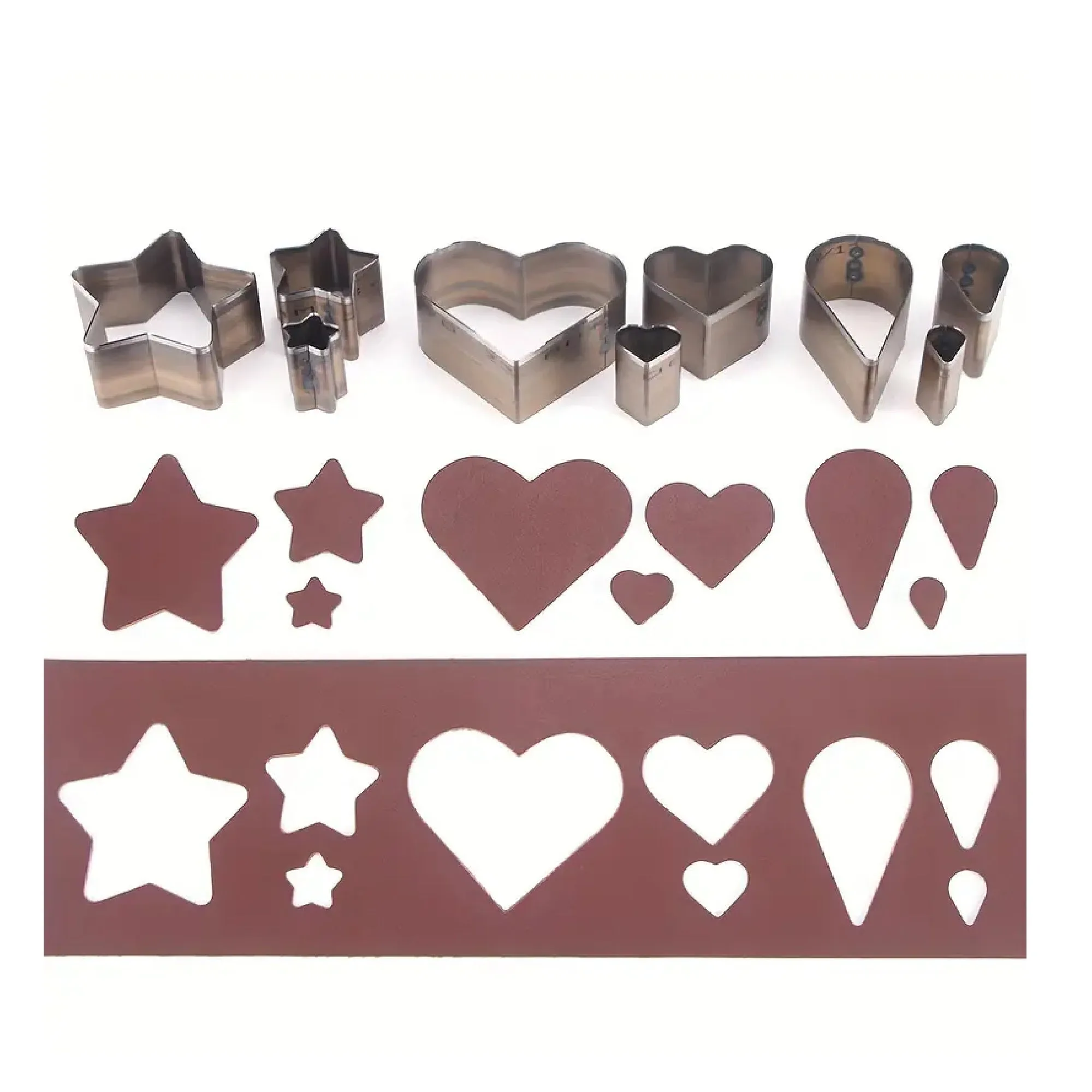 3pcs/set Of Manual Cutting Die DIY Leather Process Embossing And Punching Tool Set Heart Shaped Pendant Punching Die