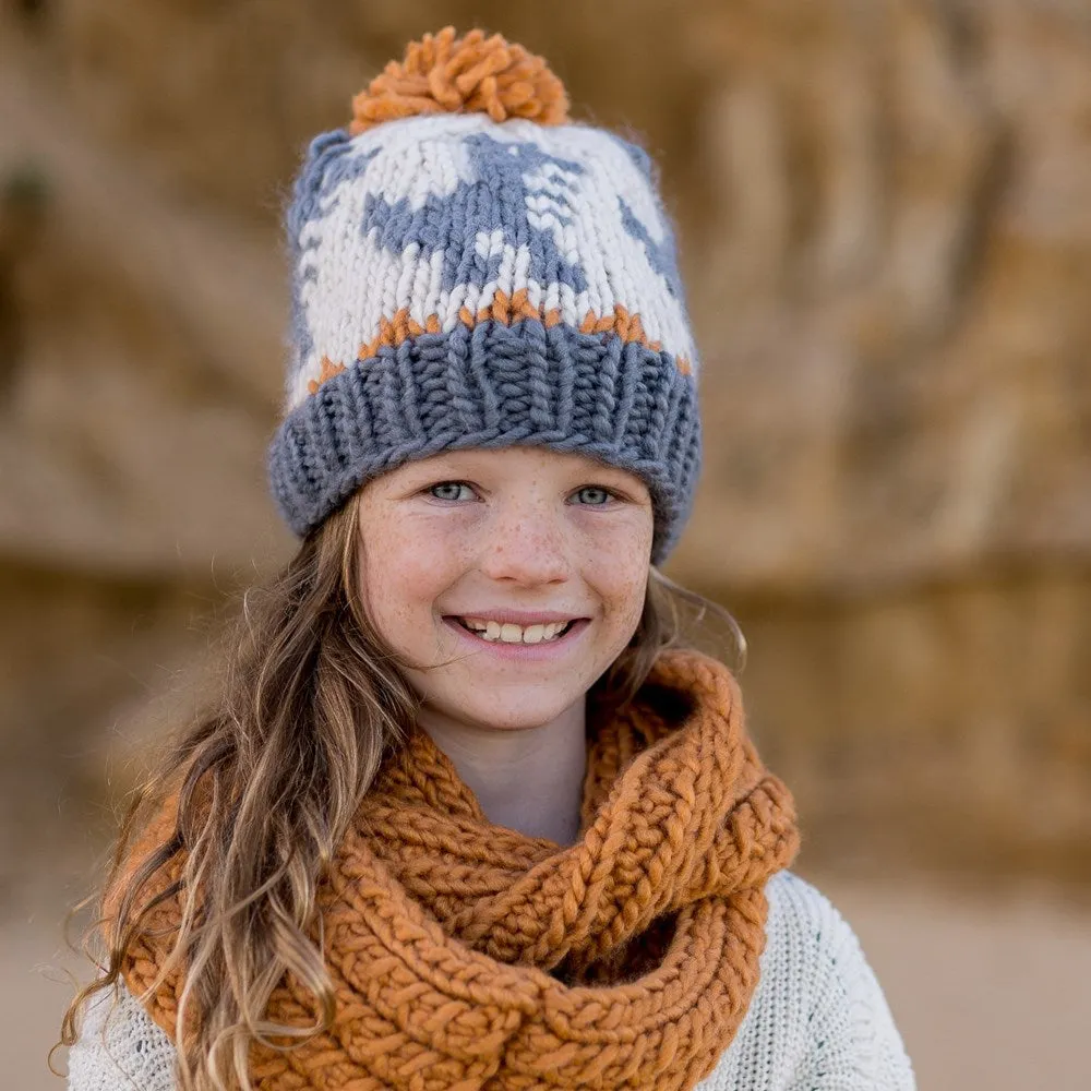 Acorn Kids: Dino Beanie Grey and Caramel