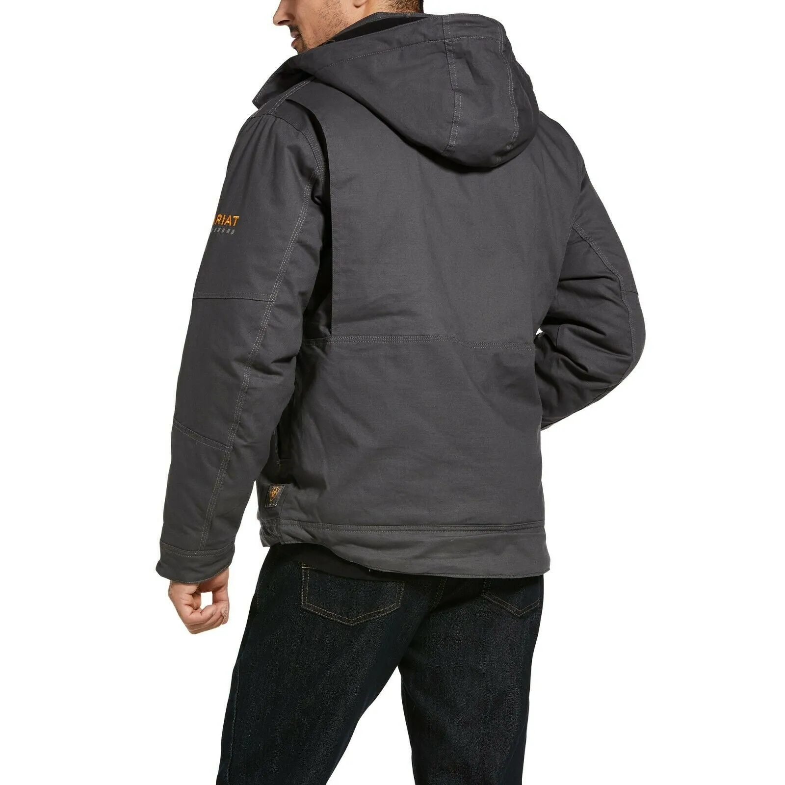 Ariat® Men's Rebar MaxMove Cordura Grey Insulated Hood Jacket 10032901