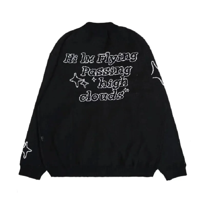 Back To School Sonicelife 2024 Fall Fashion  Harajuku Skeleton V Neck Cardigan Knitwear Men Clothing Men Pullovers Sweaters Creative Stripes Streetwear Maiden Women Knitted