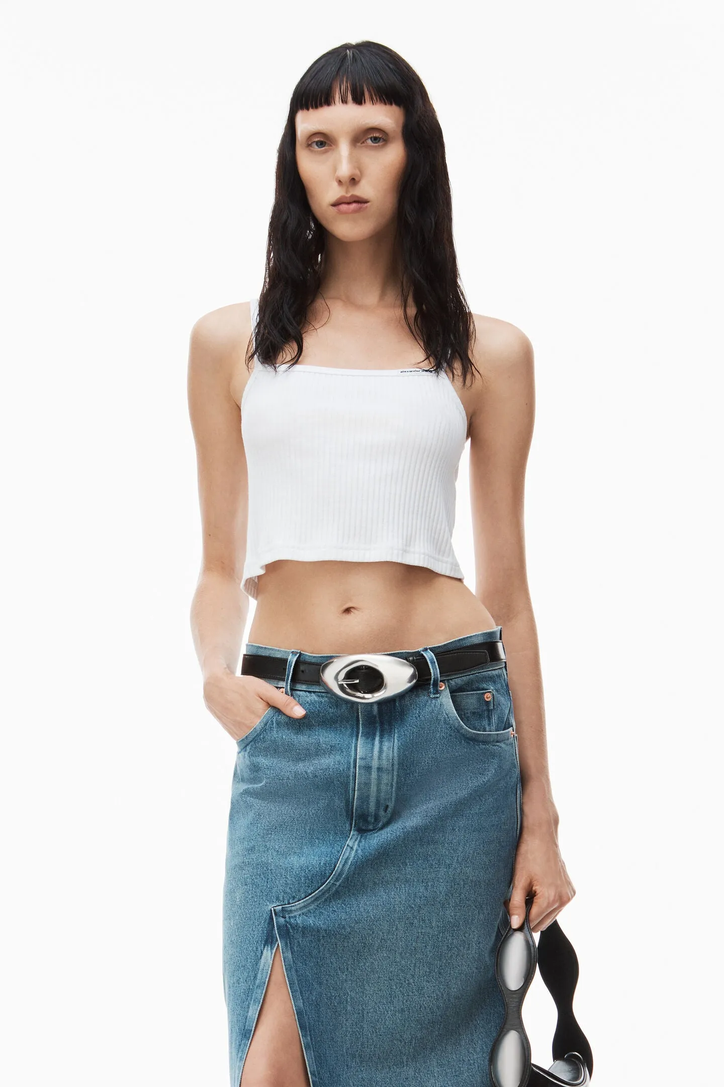 CAMI TOP W/ SKINNY WOVEN LABEL