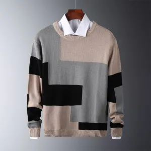 Casual O-Neck Embroidery Slim Fit Knitwear Sweater
