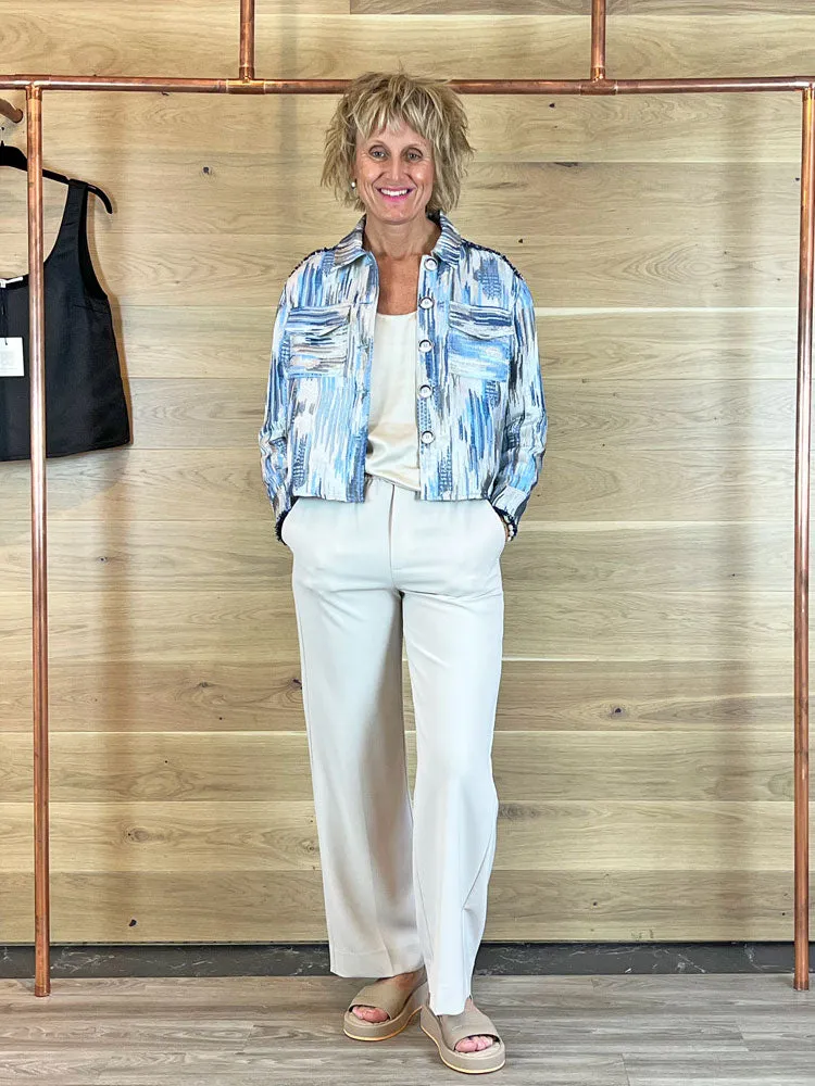 Coster Copenhagen Jacquard Jacket Cream & Blue Glitter