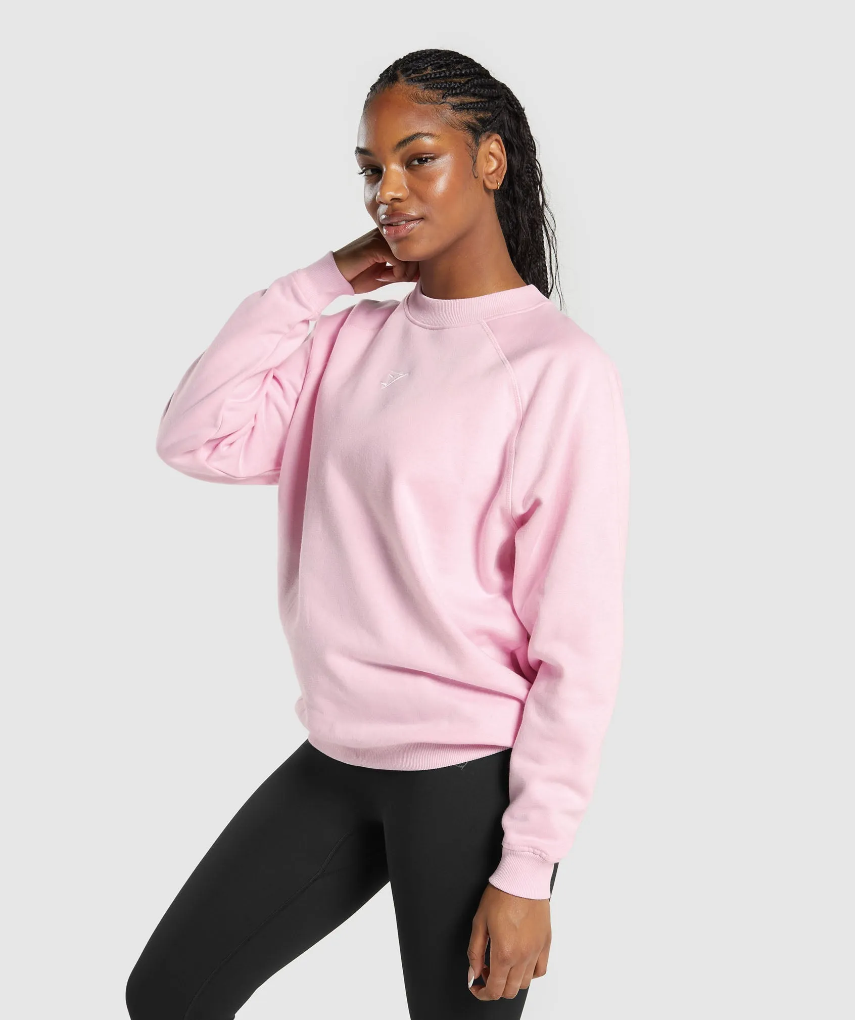Gymshark Training Oversized Fleece Sweatshirt - Dolly Pink