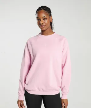 Gymshark Training Oversized Fleece Sweatshirt - Dolly Pink