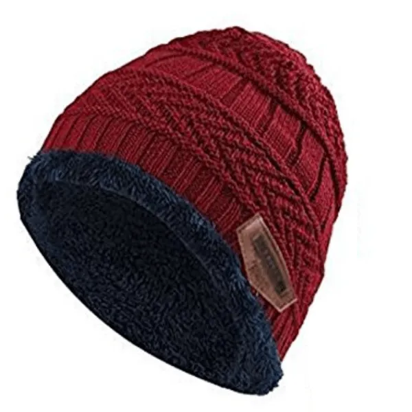 Knitted Winter Fleece Hat Scarf Set