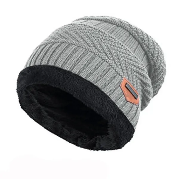 Knitted Winter Fleece Hat Scarf Set