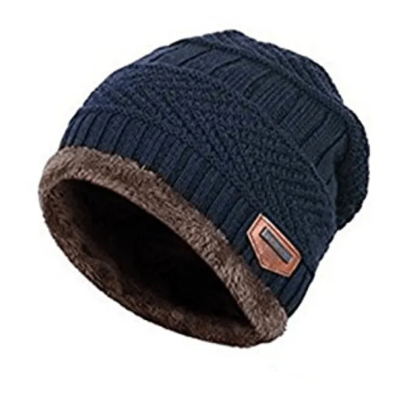 Knitted Winter Fleece Hat Scarf Set
