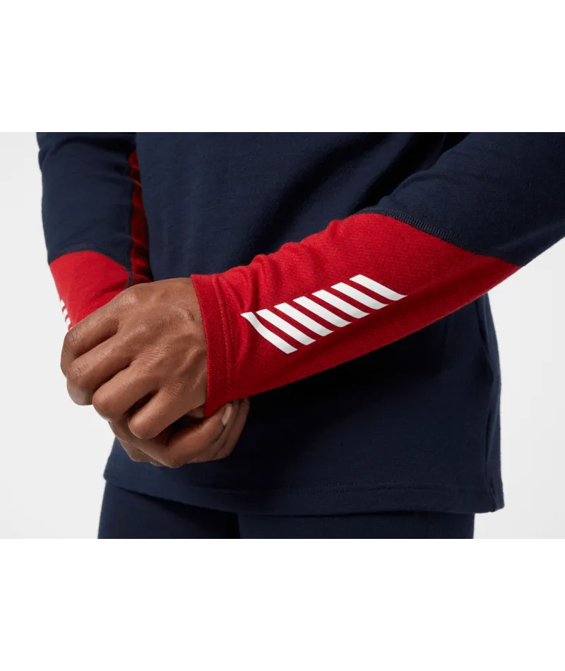 LIFA MERINO MIDWEIGHT 1/2 ZIP BASELAYER - NAVY