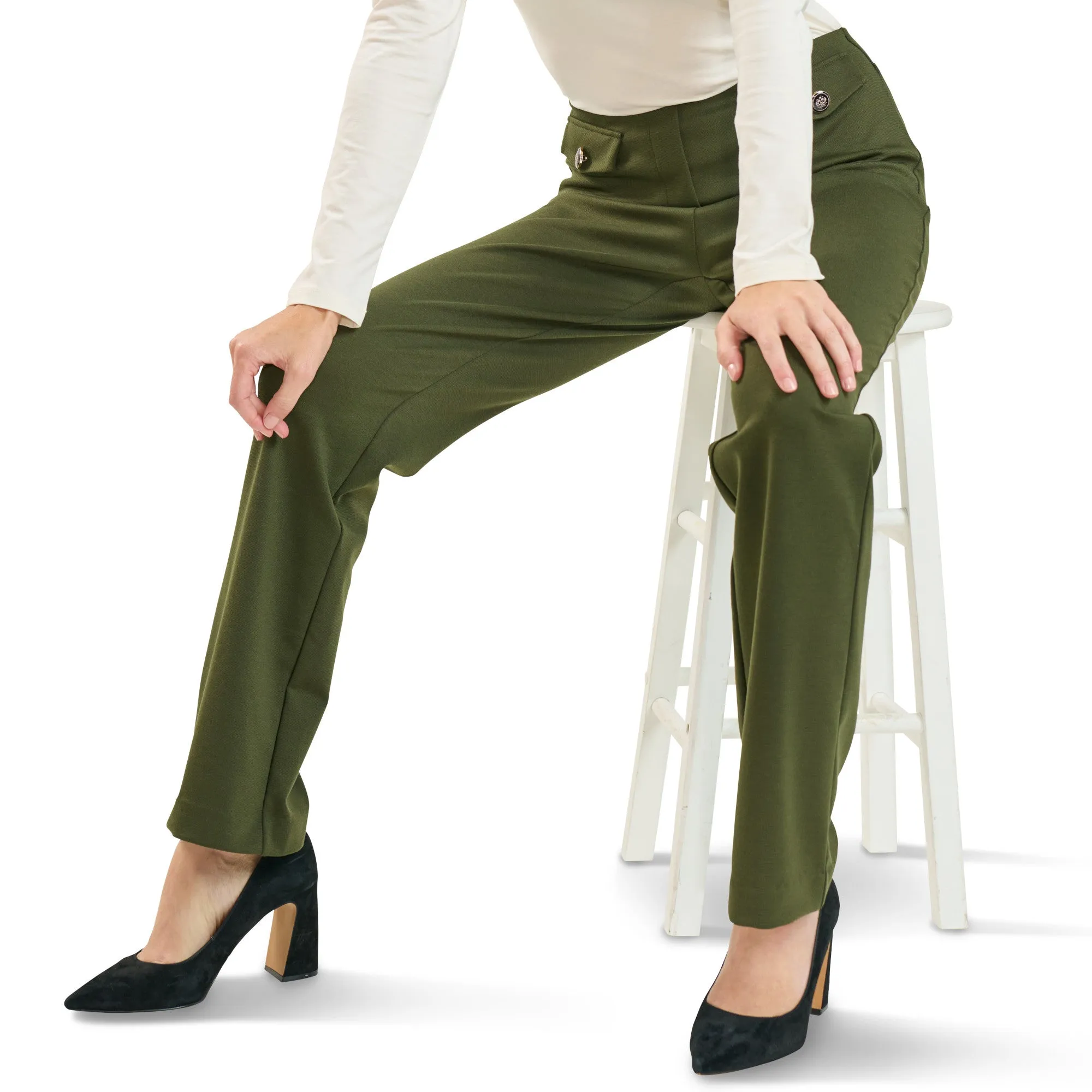 lily morgan Women's Pants with Button Pocket