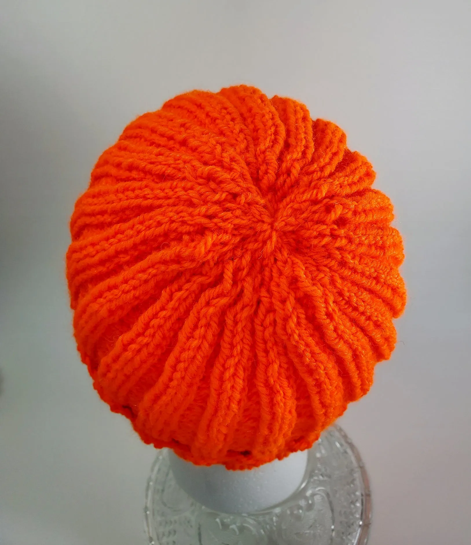 Men's Blaze ORANGE Wool Watchcap | Super Stretchy Knitted Winter Hat | Unisex | USA Made | Hunter Orange | Neon Orange
