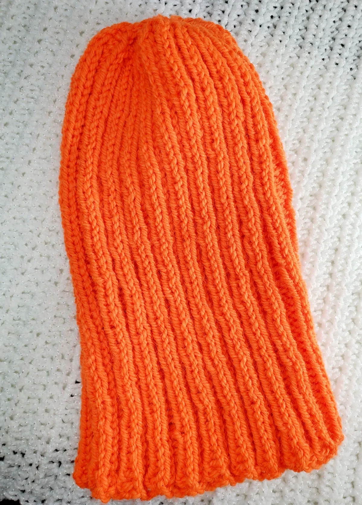 Men's Blaze ORANGE Wool Watchcap | Super Stretchy Knitted Winter Hat | Unisex | USA Made | Hunter Orange | Neon Orange