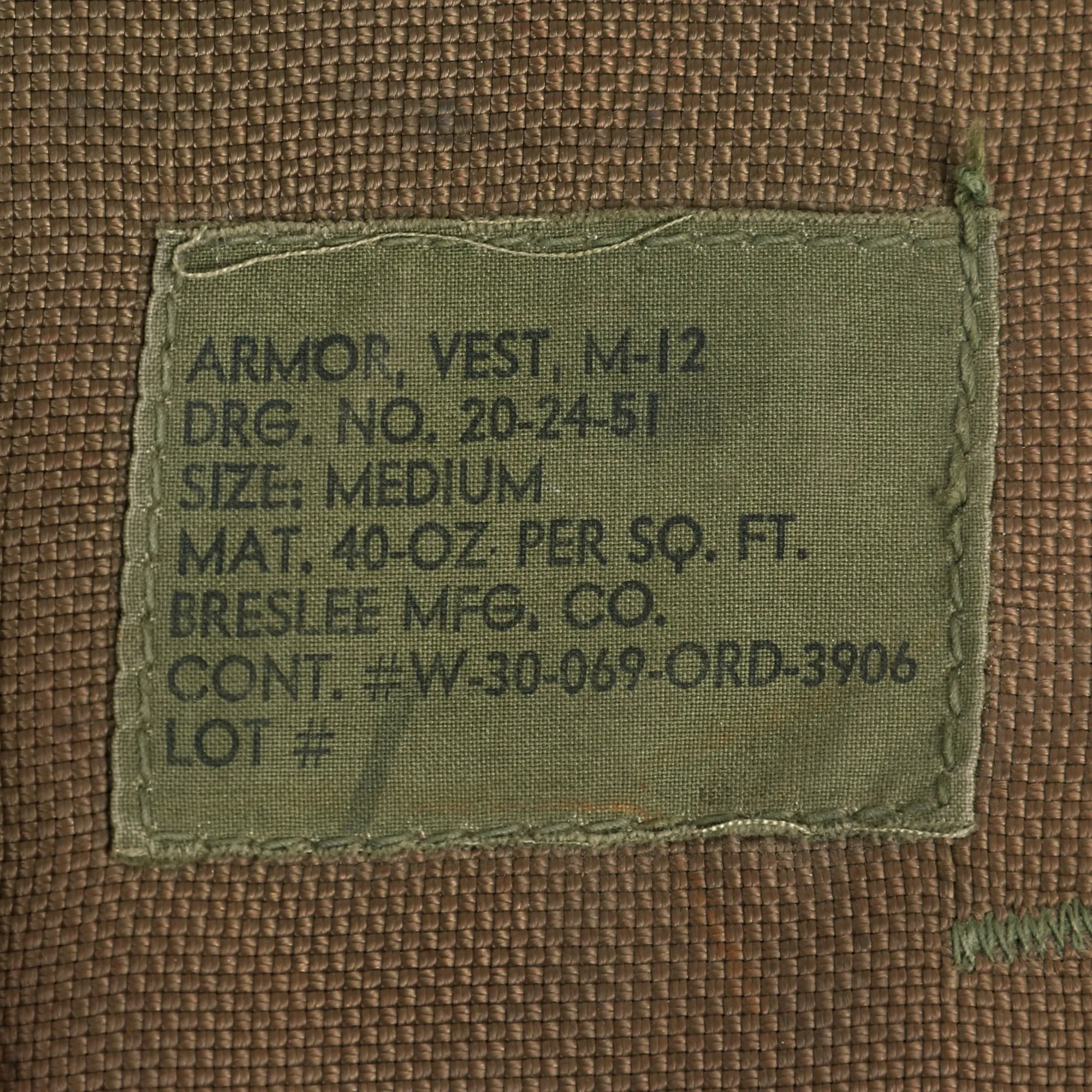 Original U.S. Korean War M12 Body Armor - Two Pieces Manufactured by Breslee & Artistic Furniture Manufacturing Company