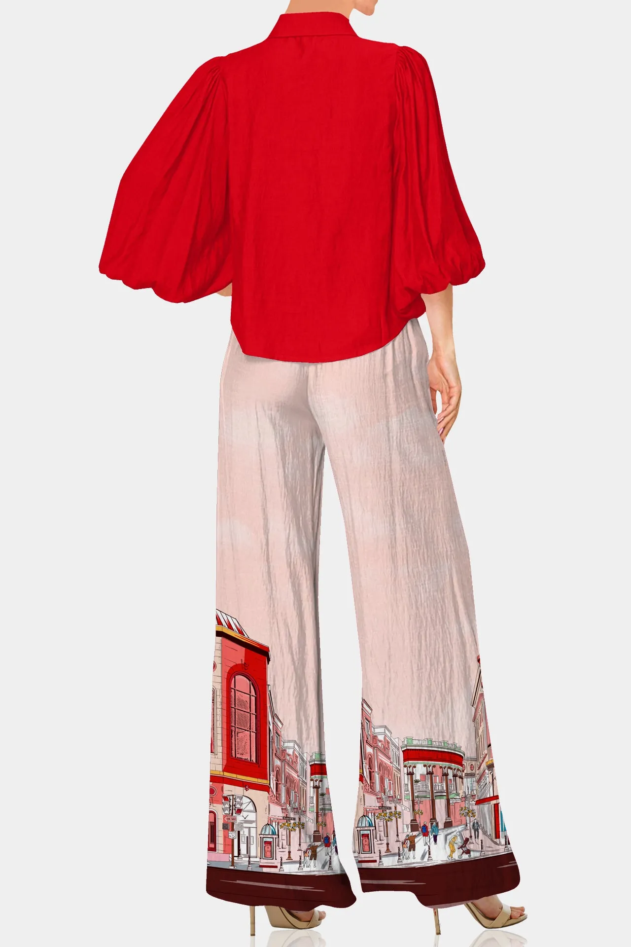 Rodeo Drive Print Straight Pants