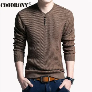 Sweater Men Casual V-Neck Pullover Shirt Autumn Winter Slim Fit
