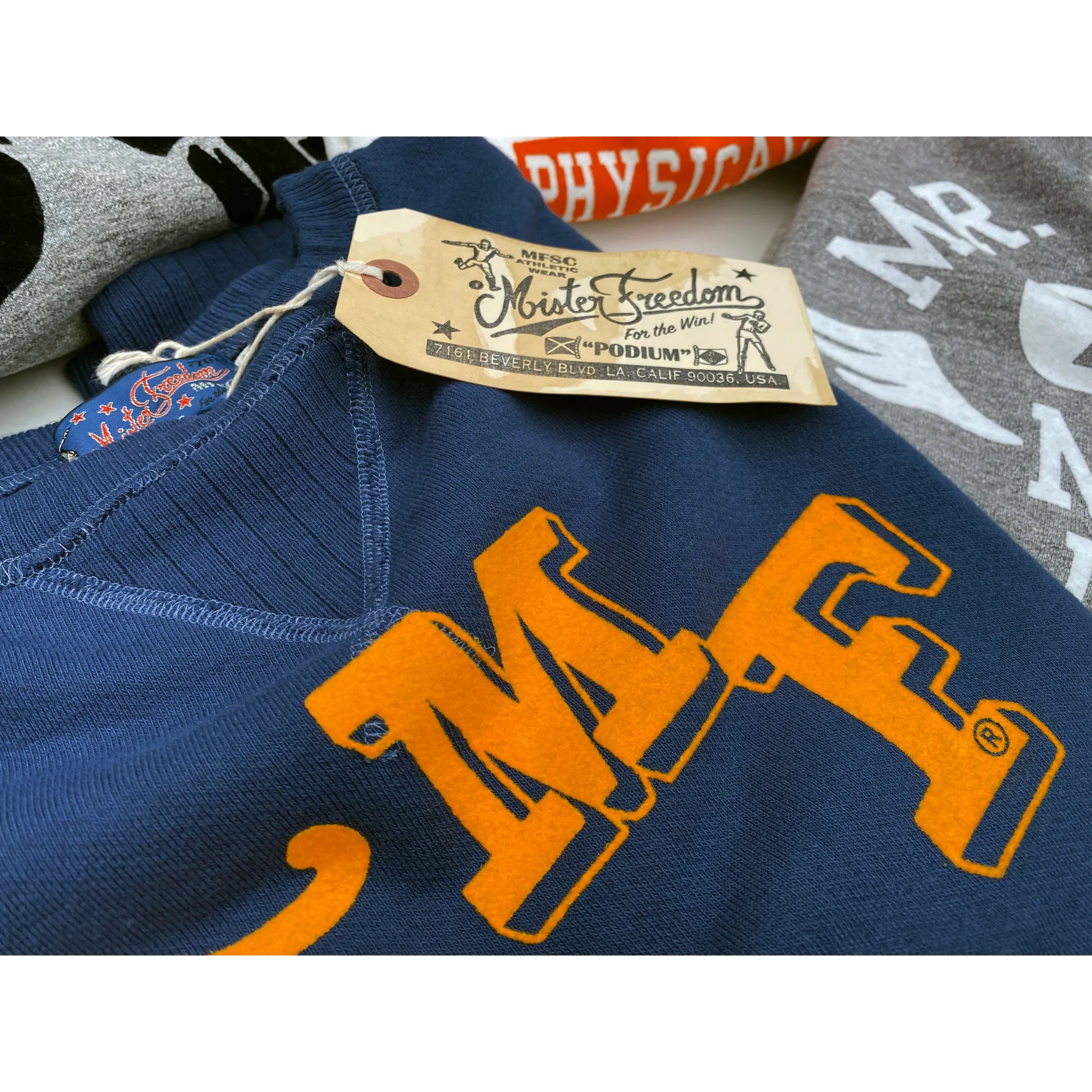 The Medalist Sweatshirt - Prussian Blue "Panther" Flock Print
