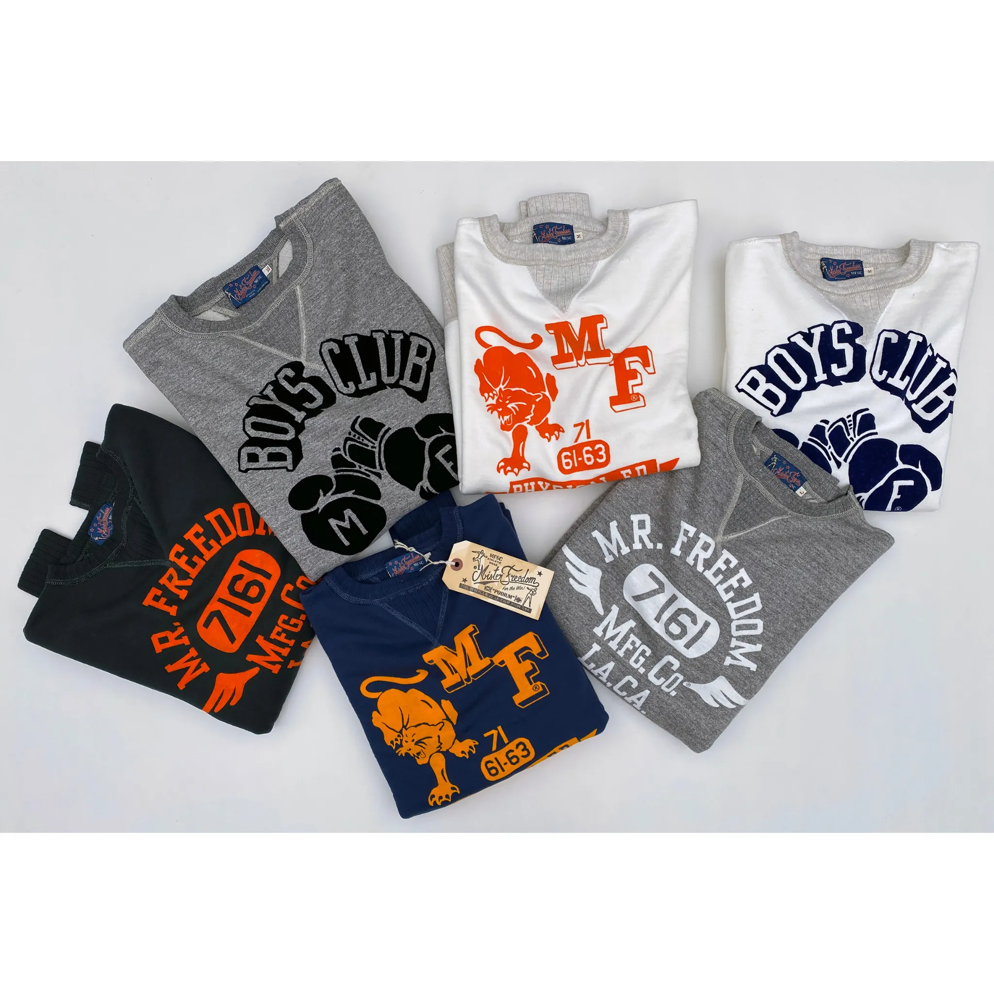 The Medalist Sweatshirt - Prussian Blue "Panther" Flock Print