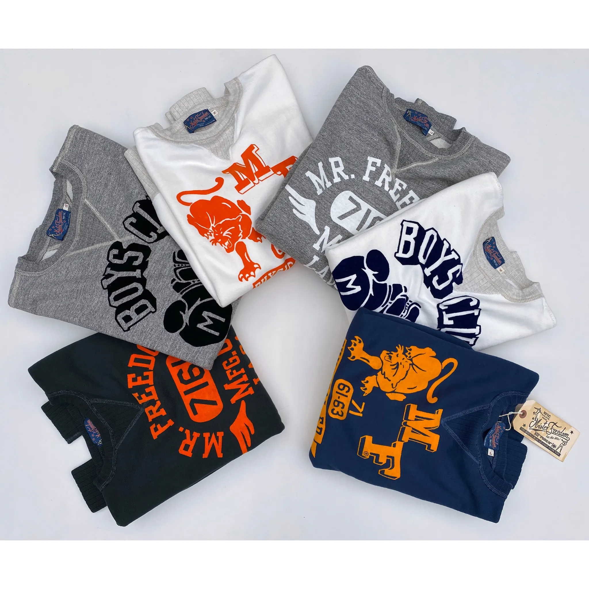 The Medalist Sweatshirt - Prussian Blue "Panther" Flock Print