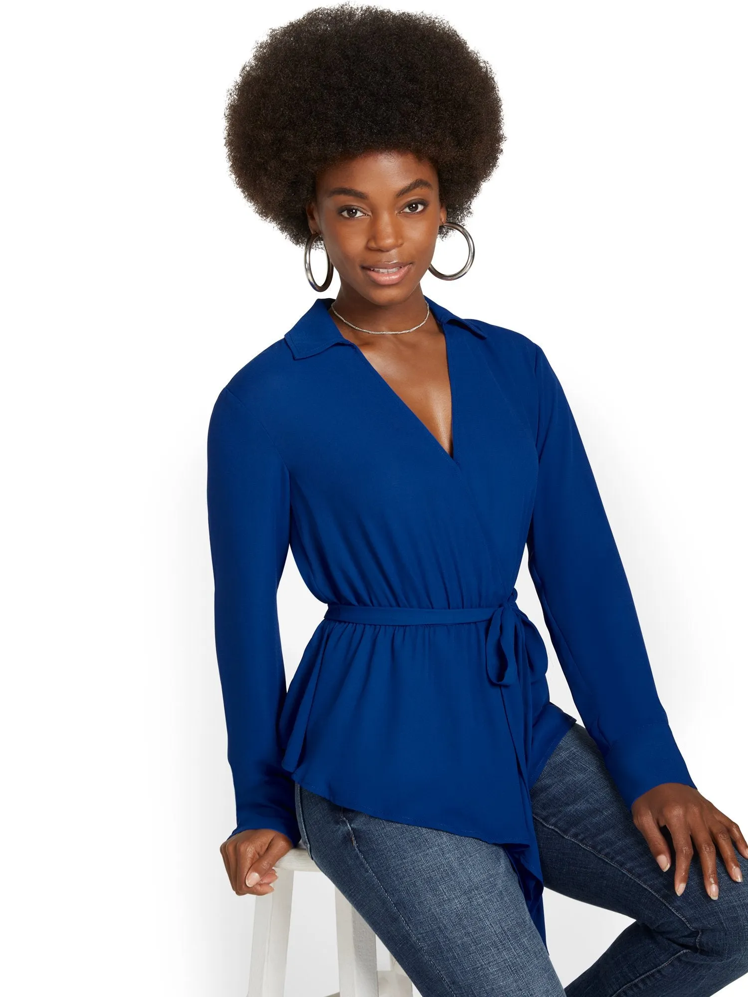 Tie-Front V-Neck Top