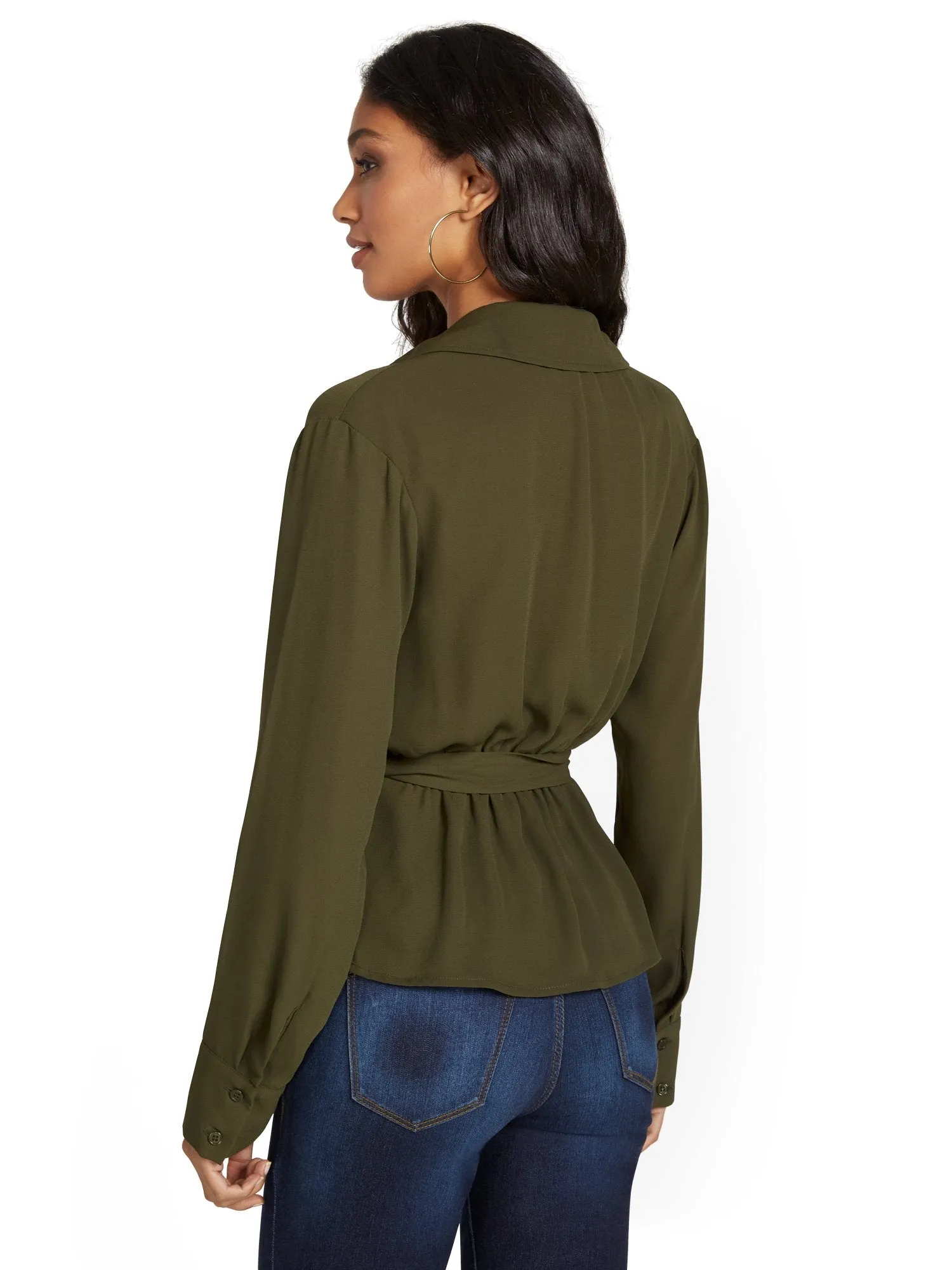 Tie-Front V-Neck Top