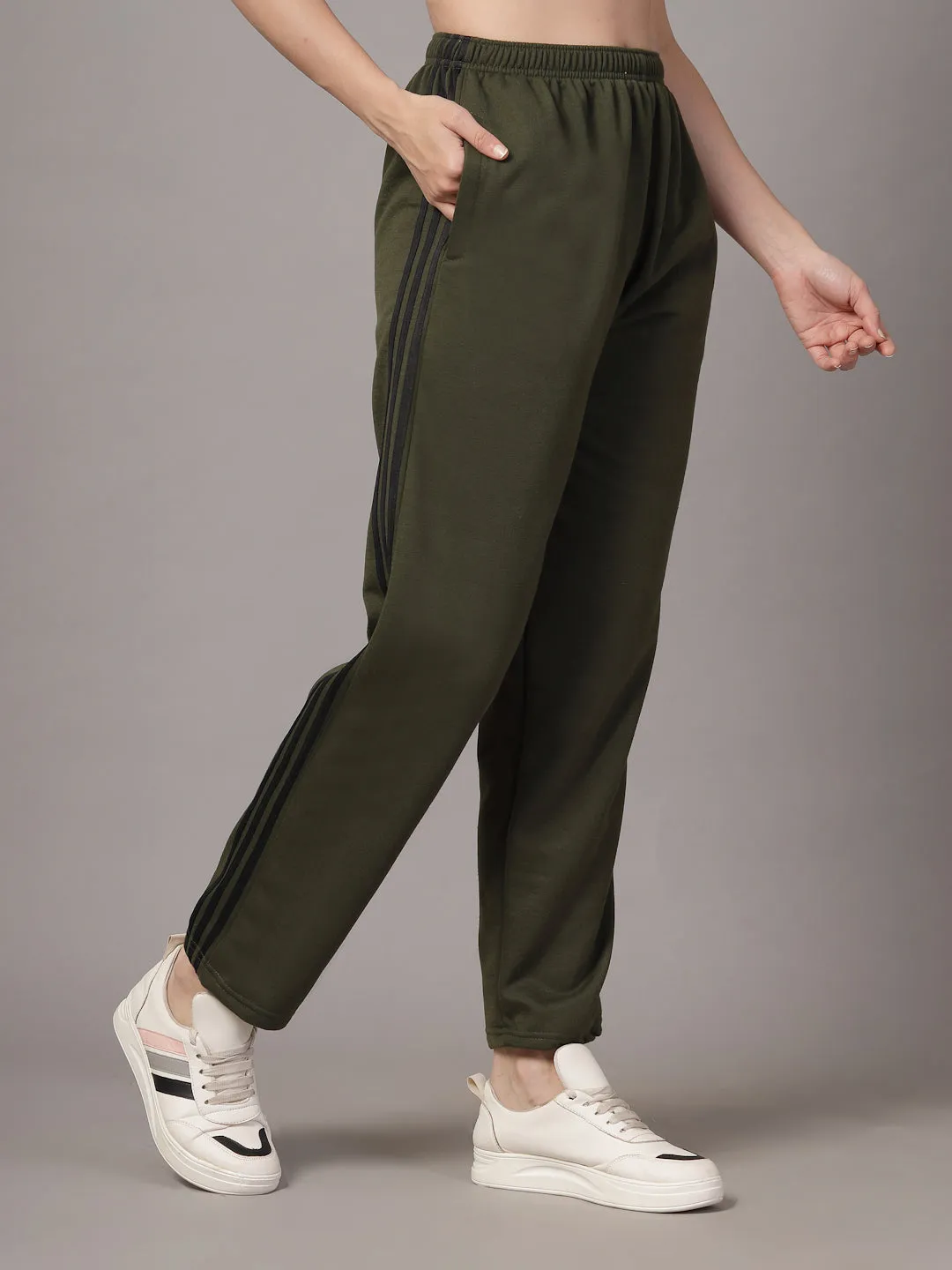 UZARUS CozyStride Women's Regular Fit Heavy Weight Fleece-Lined Winter Track Pants