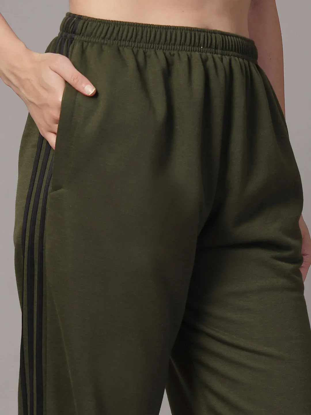 UZARUS CozyStride Women's Regular Fit Heavy Weight Fleece-Lined Winter Track Pants