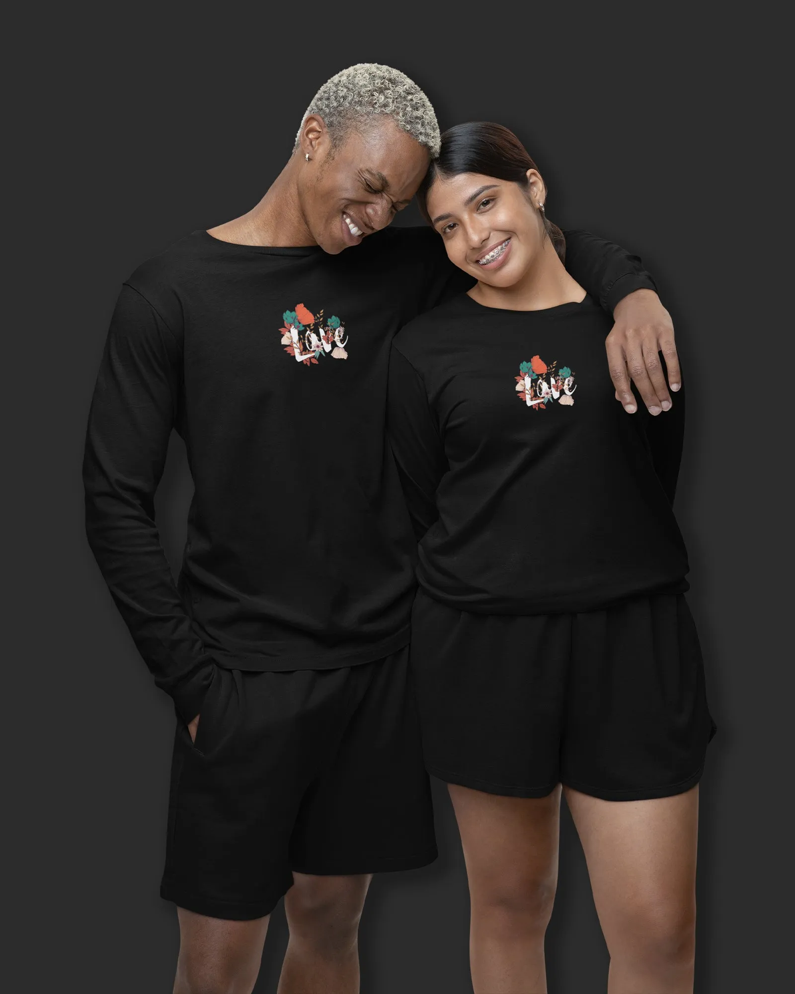 Valentine Full Sleeves Crew Neck: Black