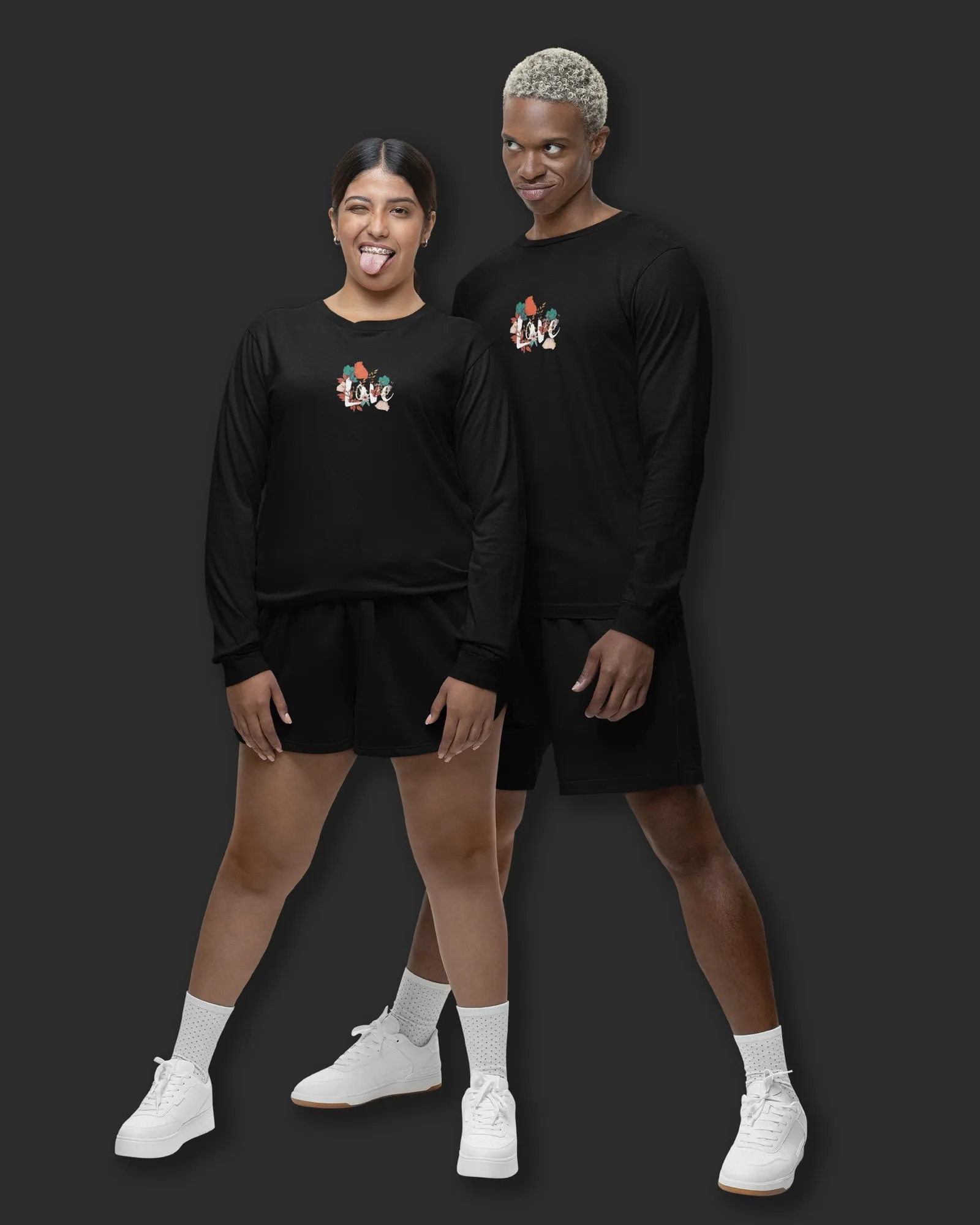 Valentine Full Sleeves Crew Neck: Black