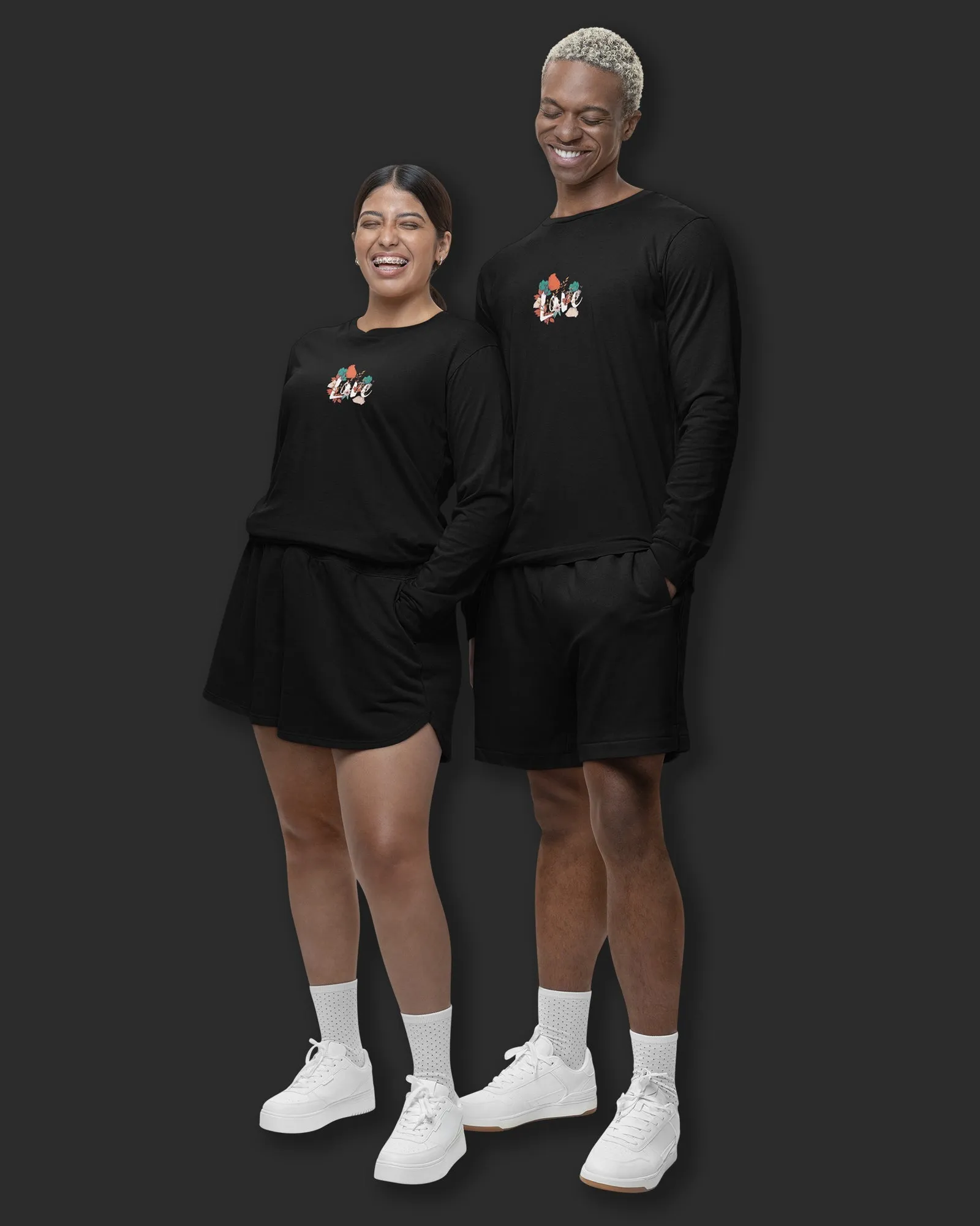 Valentine Full Sleeves Crew Neck: Black