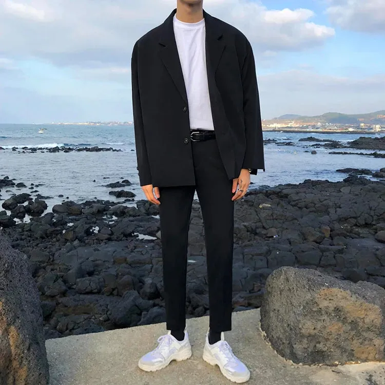 WIAOFELLAS  -  Korean Summer Spring Male Casual Pants Business Suit Pants Classic Men's Dress Pants Flexible Comfortable Office Clothes A102