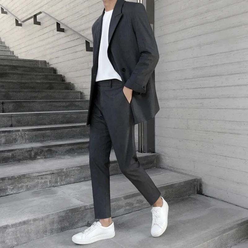 WIAOFELLAS  -  Korean Summer Spring Male Casual Pants Business Suit Pants Classic Men's Dress Pants Flexible Comfortable Office Clothes A102